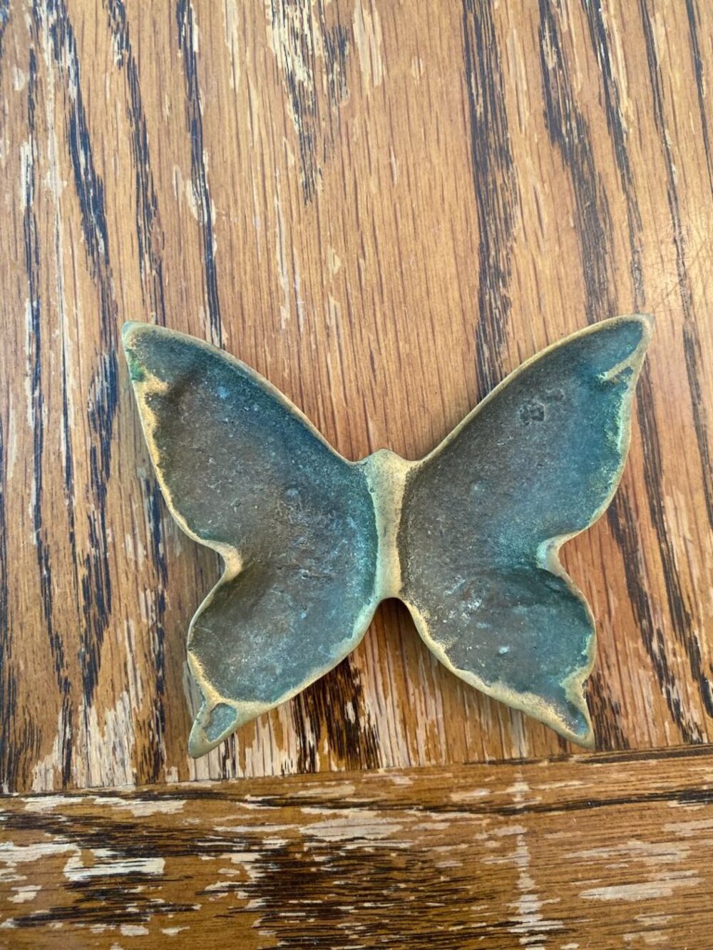 Brass Butterfly Shaped Trinket Dish Vintage Patina
